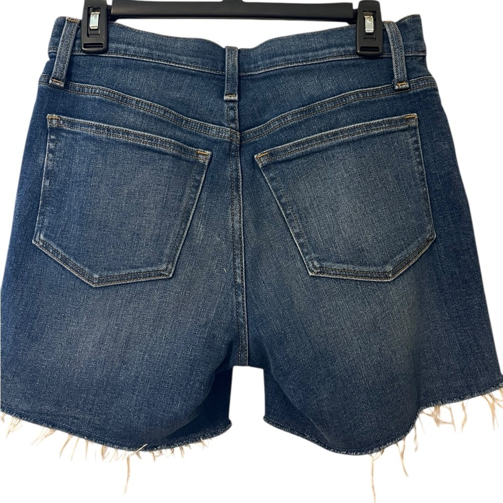 J. Crew Dark Blue Frayed Jean Shorts Size 27 - Picture 2 of 3